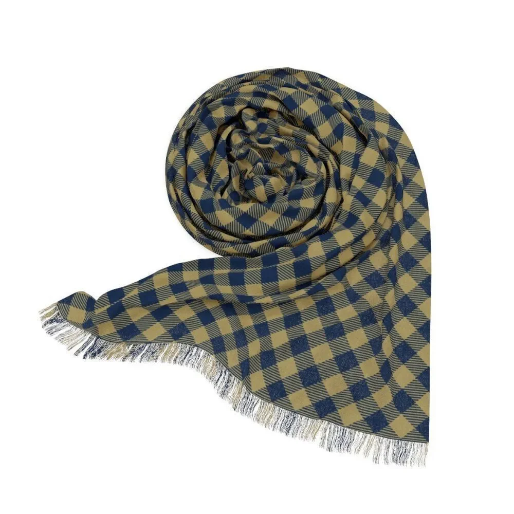 NWT Porter Anna- Navy & Gold Women's Scarf in Gingham